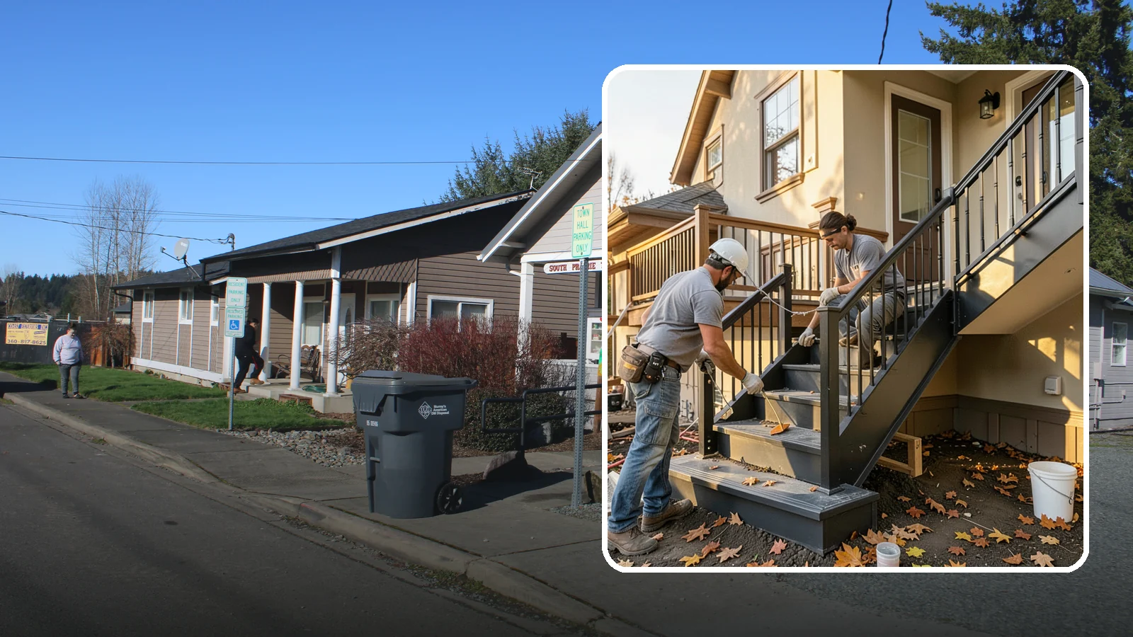 Staircase Replacement in South Prairie, Pierce County, WA - Complete removal and rebuild of unsafe or outdated staircases to modern code.