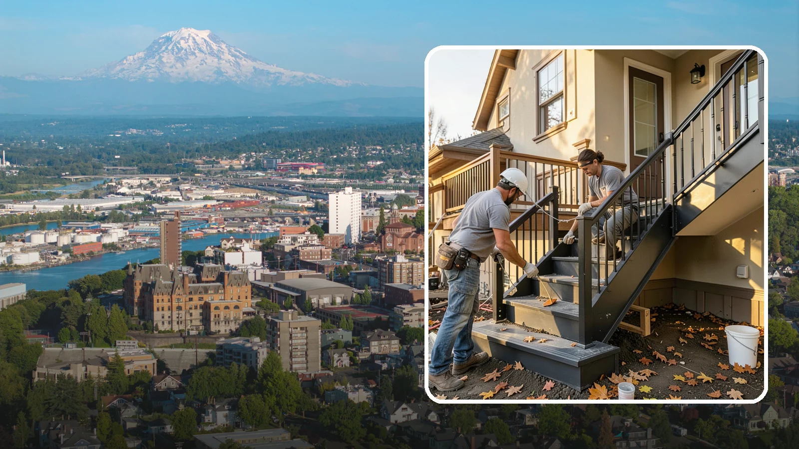 Staircase Replacement in Tacoma, Pierce County, WA - Complete removal and rebuild of unsafe or outdated staircases to modern code.