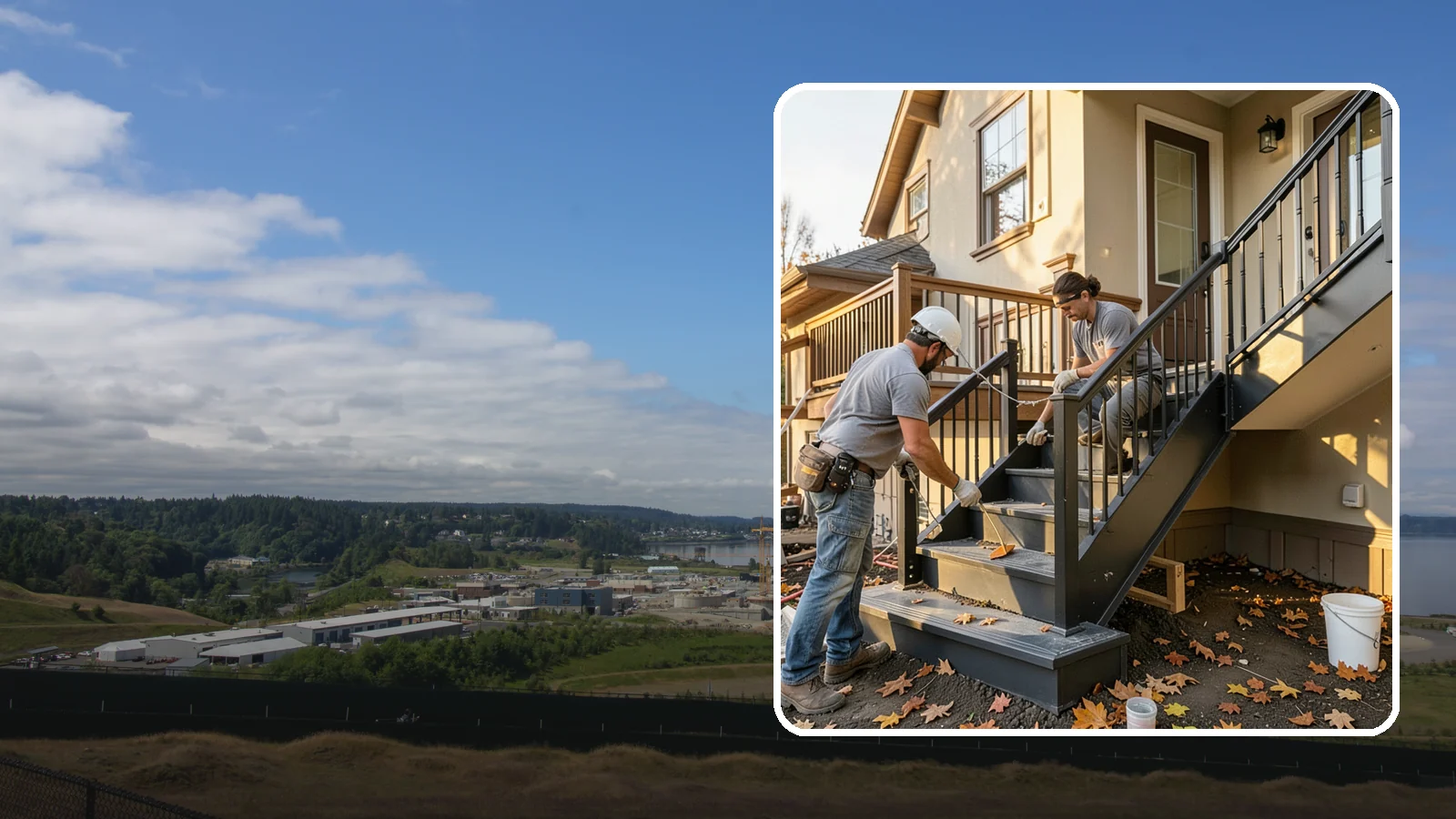 Staircase Replacement in University Place, Pierce County, WA - Complete removal and rebuild of unsafe or outdated staircases to modern code.