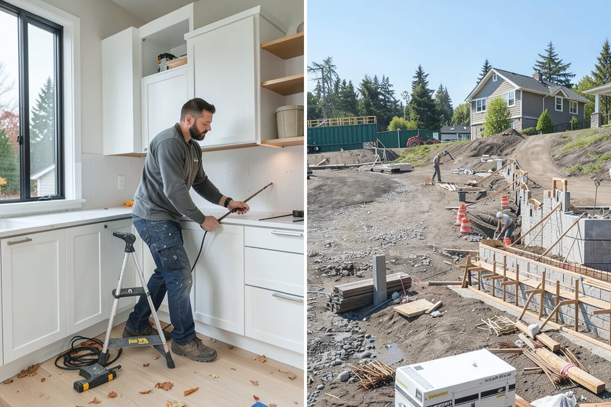 Stamped Concrete Driveway in Auburn, King County, WA - Excavate, grade, and set forms with reinforcement