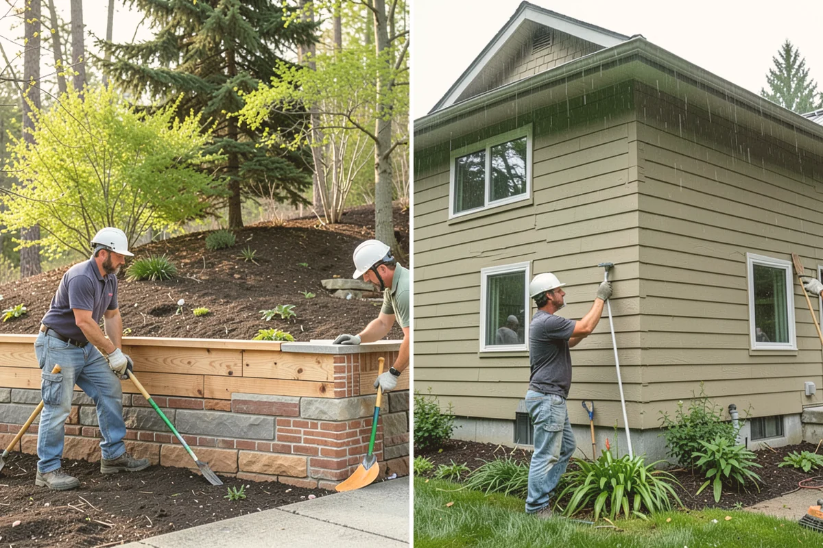 Stamped Concrete Driveway in Brier, Snohomish County, WA - Excavate, grade, and set forms with reinforcement