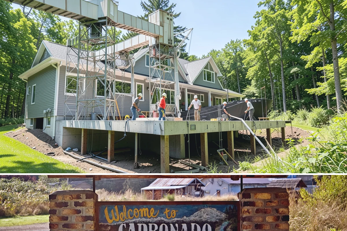 Stamped Concrete Driveway in Carbonado, Pierce County, WA - Warm, dry weather from late spring through summer gives the best conditions for pouring, stamping, and curing.
