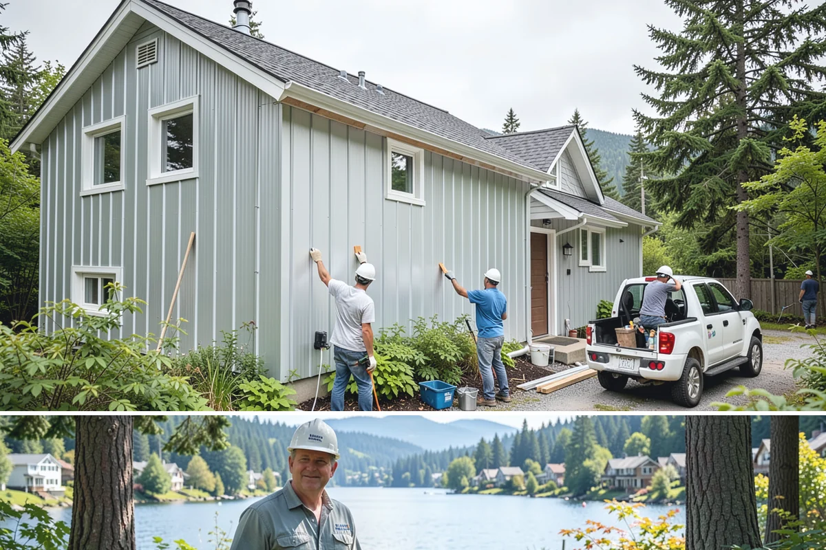 Stamped Concrete Driveway in Milton, King County, WA - Warm, dry weather from late spring through summer gives the best conditions for pouring, stamping, and curing.