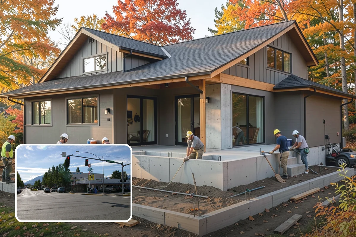 Stamped Concrete Driveway in North Bend, King County, WA - High-end look of stone or brick in one surface