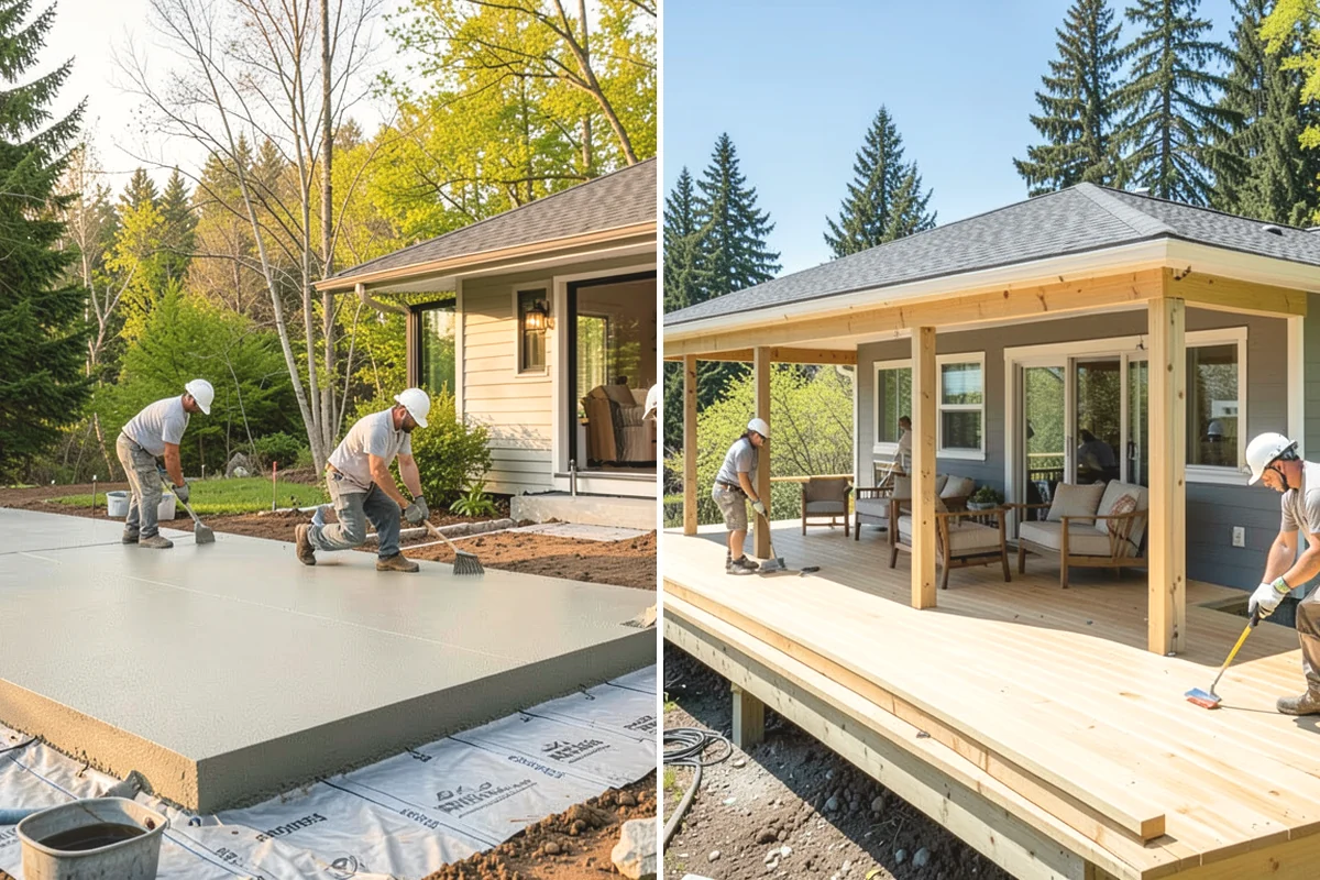 Stamped Concrete Driveway in Ruston, Pierce County, WA - Excavate, grade, and set forms with reinforcement