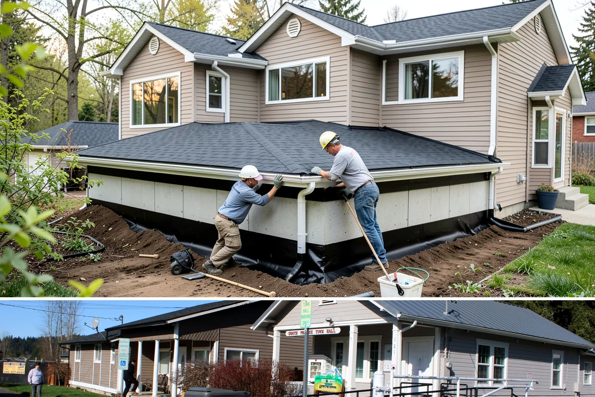 Stamped Concrete Driveway in South Prairie, Pierce County, WA - Warm, dry weather from late spring through summer gives the best conditions for pouring, stamping, and curing.