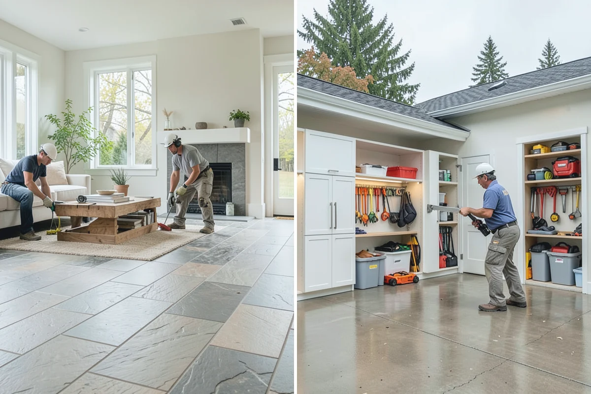 Stamped Concrete Driveway in Sumner, Pierce County, WA - Excavate, grade, and set forms with reinforcement