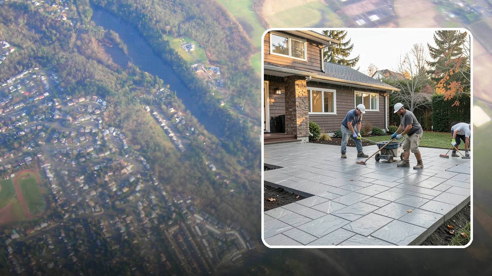 Stamped Concrete Installation in Algona, King County, WA - Decorative stamped concrete that mimics stone, brick, or slate while standing up to Northwest weather.