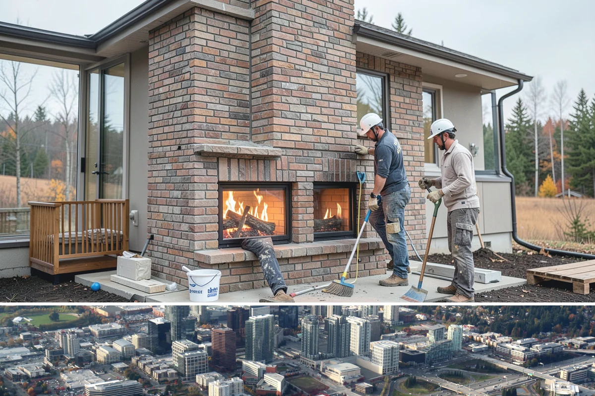 Stamped Concrete Installation in Bellevue, King County, WA - Dry summer conditions are essential for clean stamping and proper sealing before wet weather.