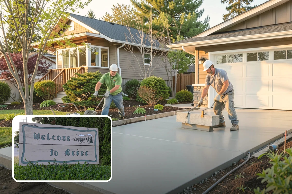 Stamped Concrete Installation in Brier, Snohomish County, WA - Upscale look of stone or brick at lower cost