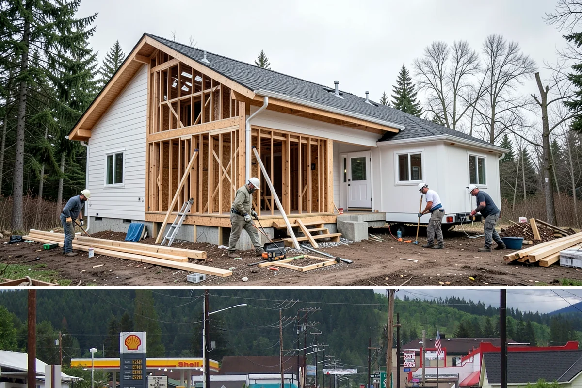 Stamped Concrete Installation in Granite Falls, Snohomish County, WA - Dry summer conditions are essential for clean stamping and proper sealing before wet weather.