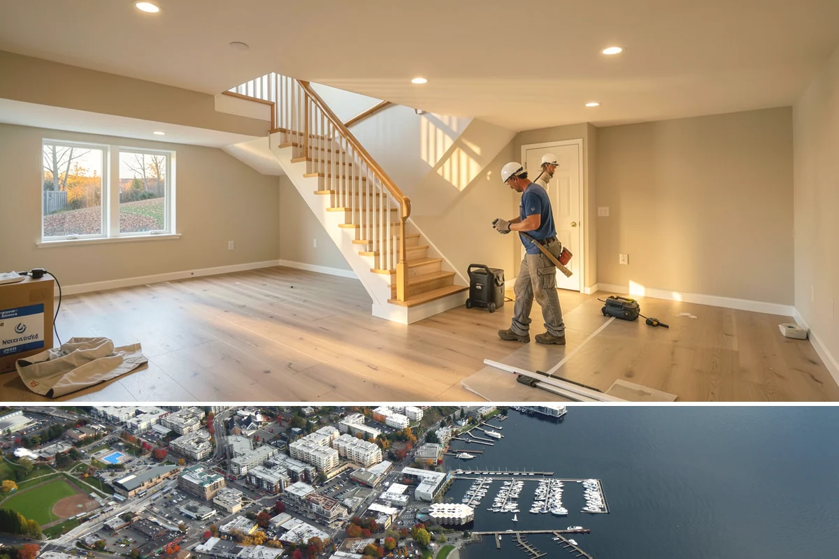 Stamped Concrete Installation in Kirkland, King County, WA - Dry summer conditions are essential for clean stamping and proper sealing before wet weather.