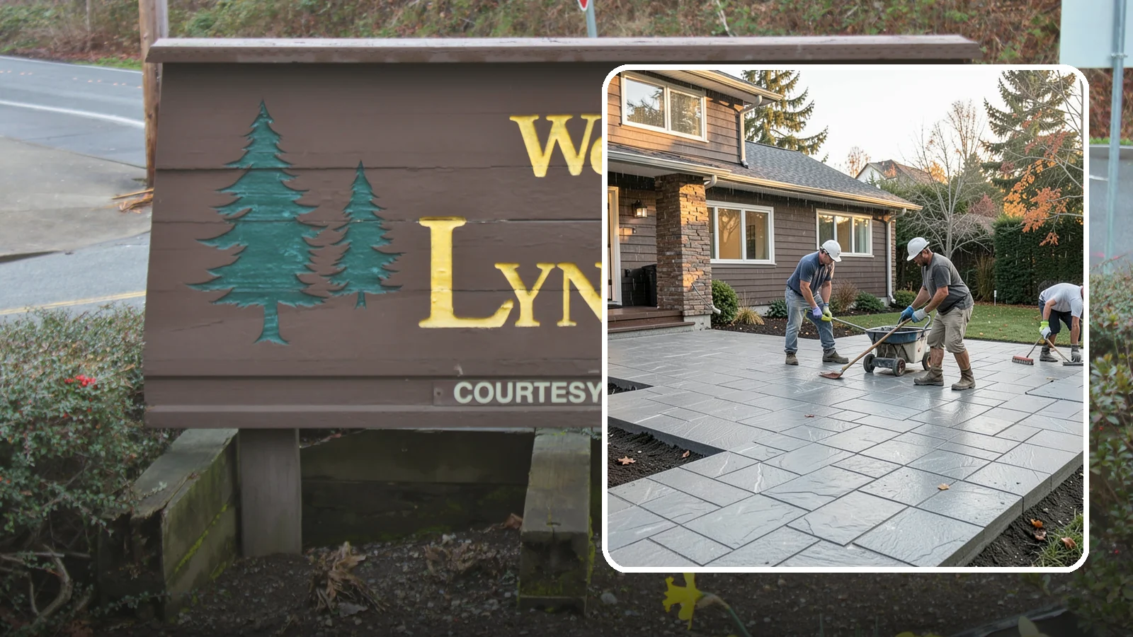 Stamped Concrete Installation in Lynnwood, Snohomish County, WA - Decorative stamped concrete that mimics stone, brick, or slate while standing up to Northwest weather.