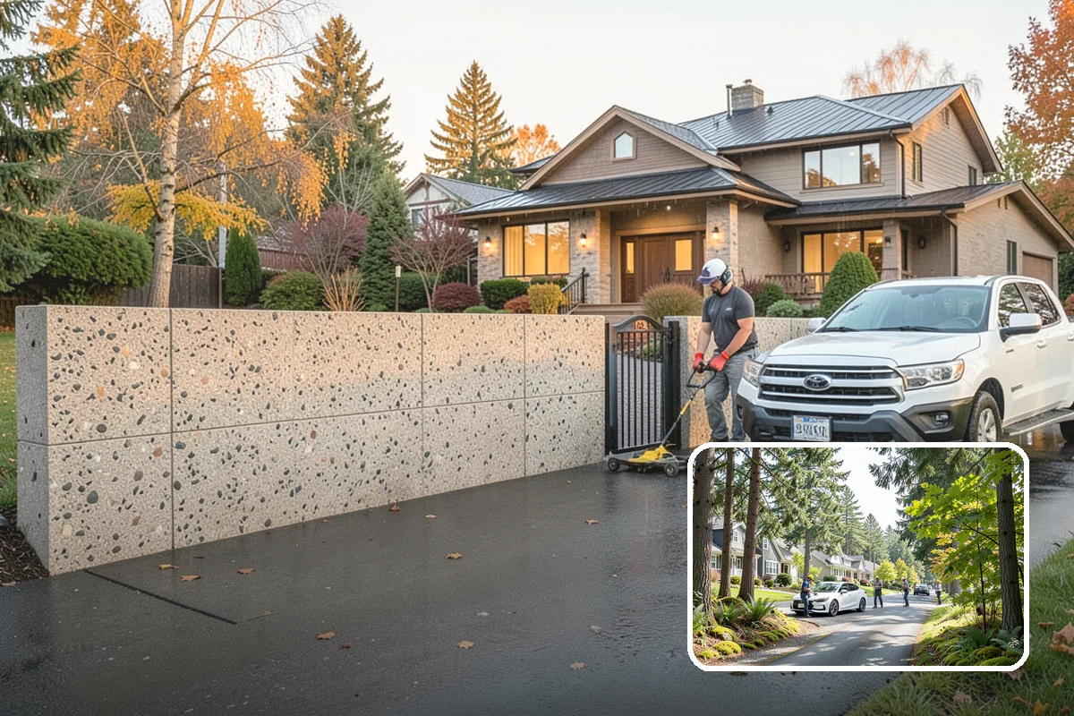 Stamped Concrete Installation in Normandy Park, King County, WA - Upscale look of stone or brick at lower cost