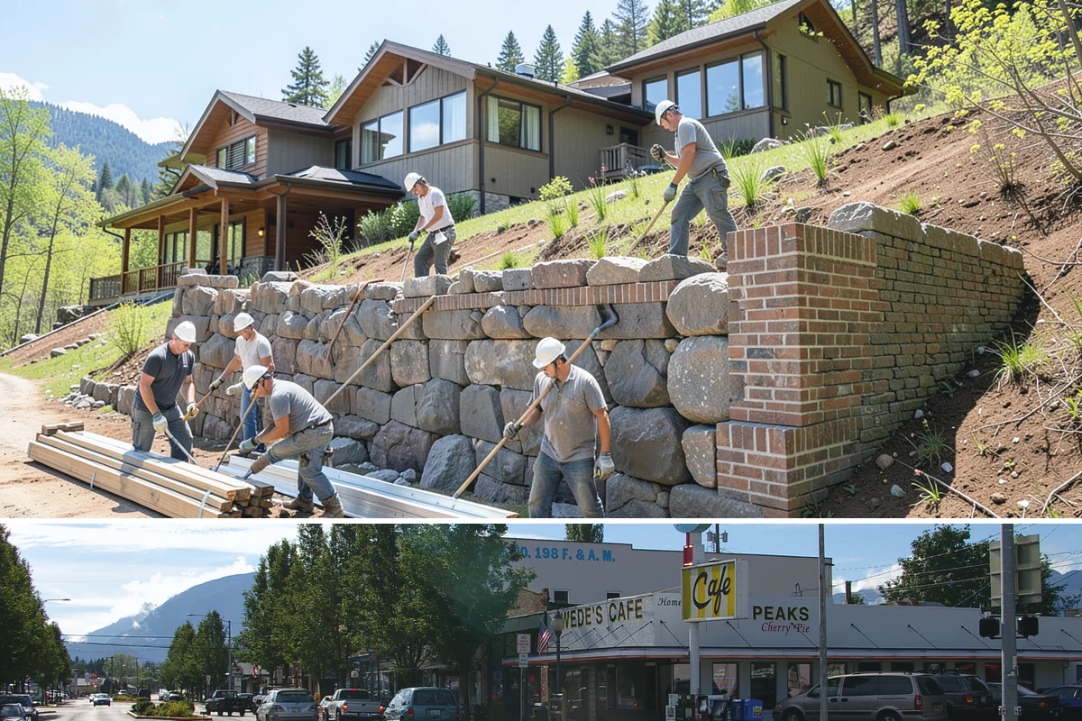 Stamped Concrete Installation in North Bend, King County, WA - Dry summer conditions are essential for clean stamping and proper sealing before wet weather.