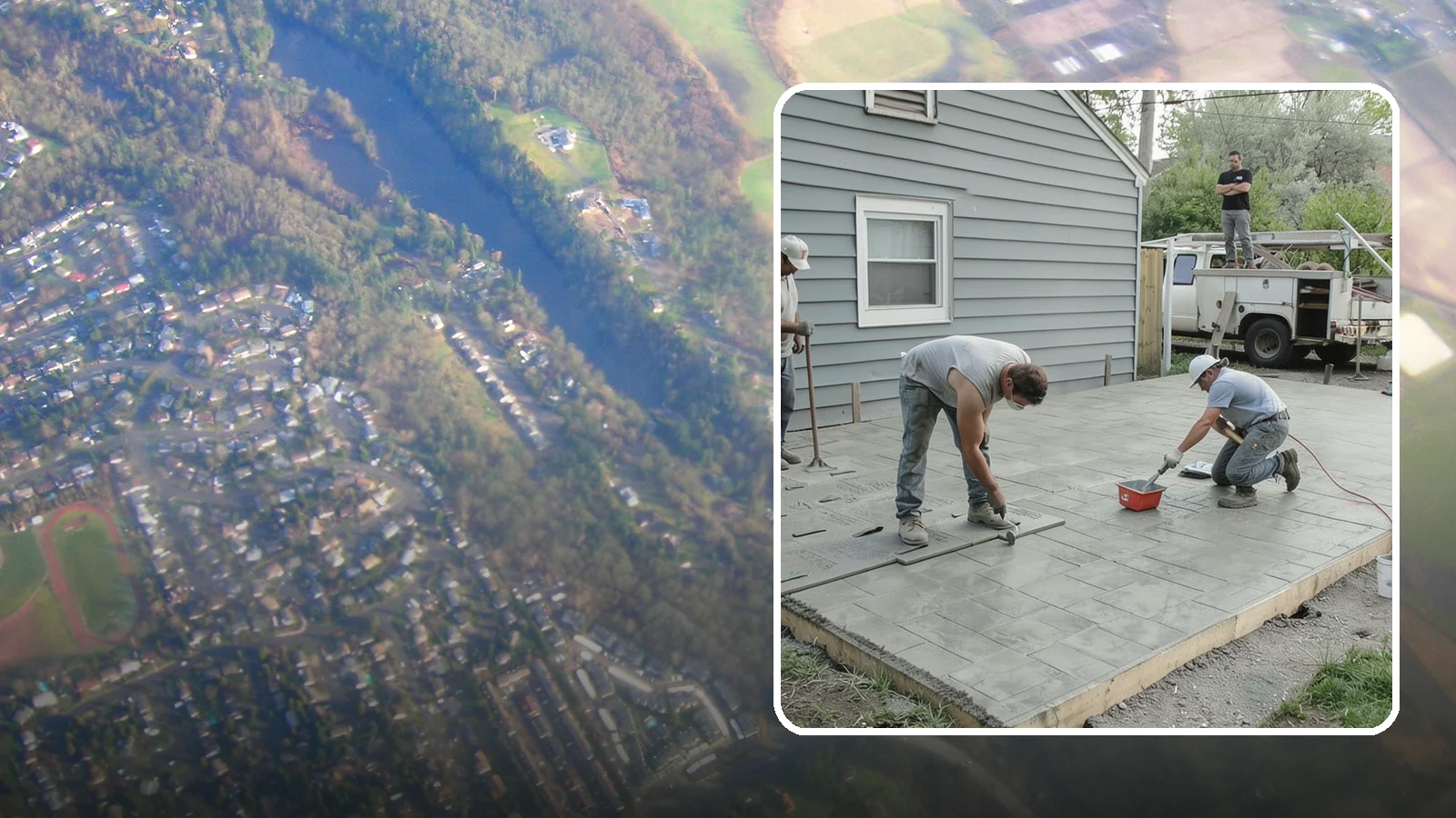 Stamped Concrete Patio in Algona, King County, WA - Stamped concrete patio installation that mimics stone or brick at a fraction of the cost.