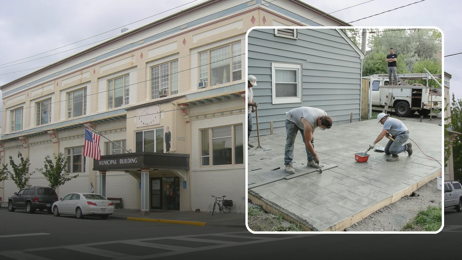 Stamped Concrete Patio in Anacortes, Skagit County, WA - Stamped concrete patio installation that mimics stone or brick at a fraction of the cost.