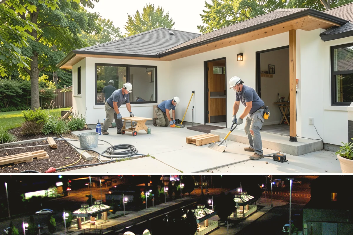 Stamped Concrete Patio in Auburn, King County, WA - Warm, dry summer conditions are necessary for stamping, coloring, and sealing to set correctly.