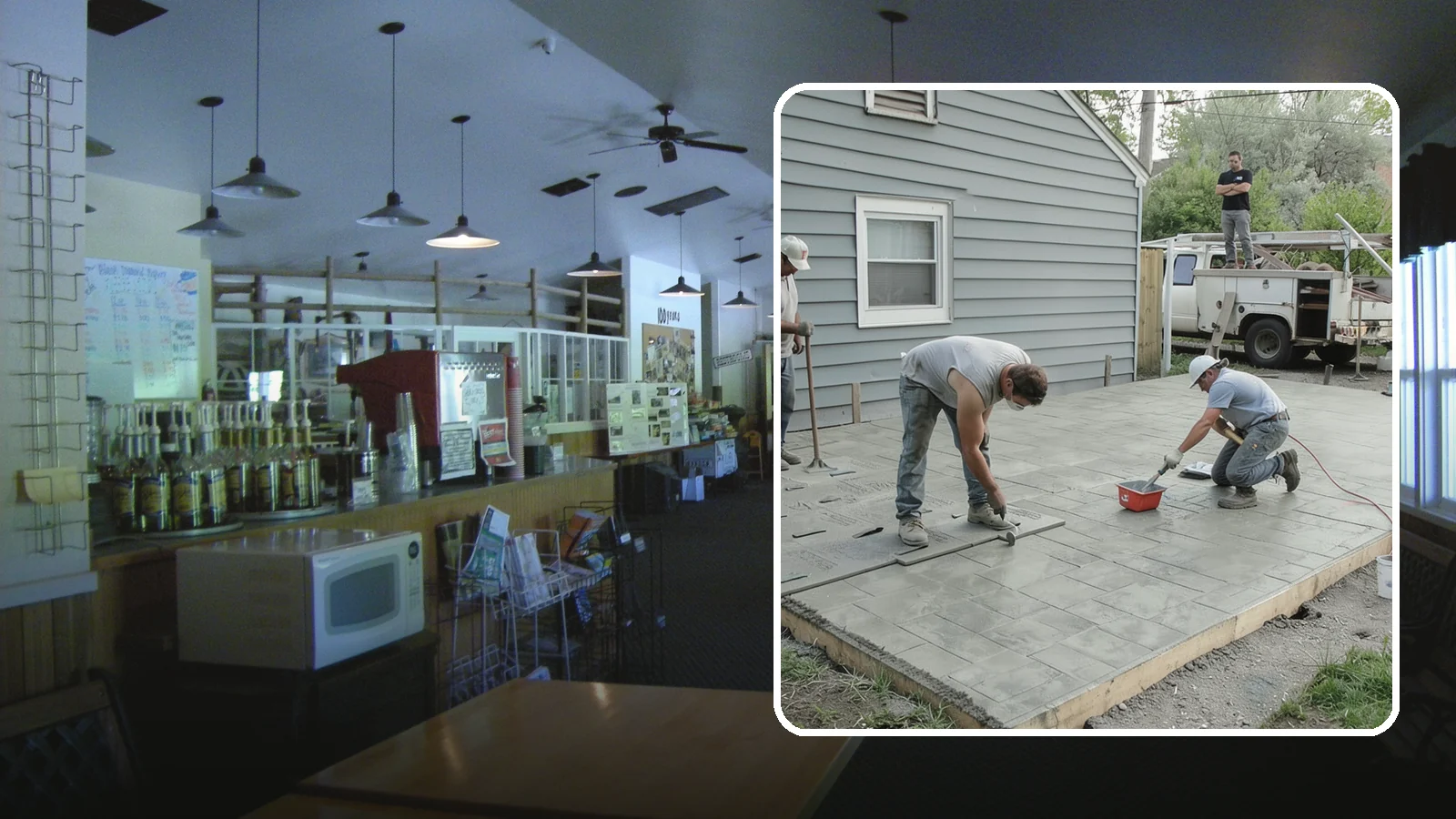 Stamped Concrete Patio in Black Diamond, King County, WA - Stamped concrete patio installation that mimics stone or brick at a fraction of the cost.