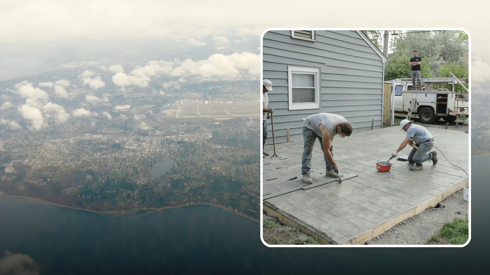 Stamped Concrete Patio in Burien, King County, WA - Stamped concrete patio installation that mimics stone or brick at a fraction of the cost.