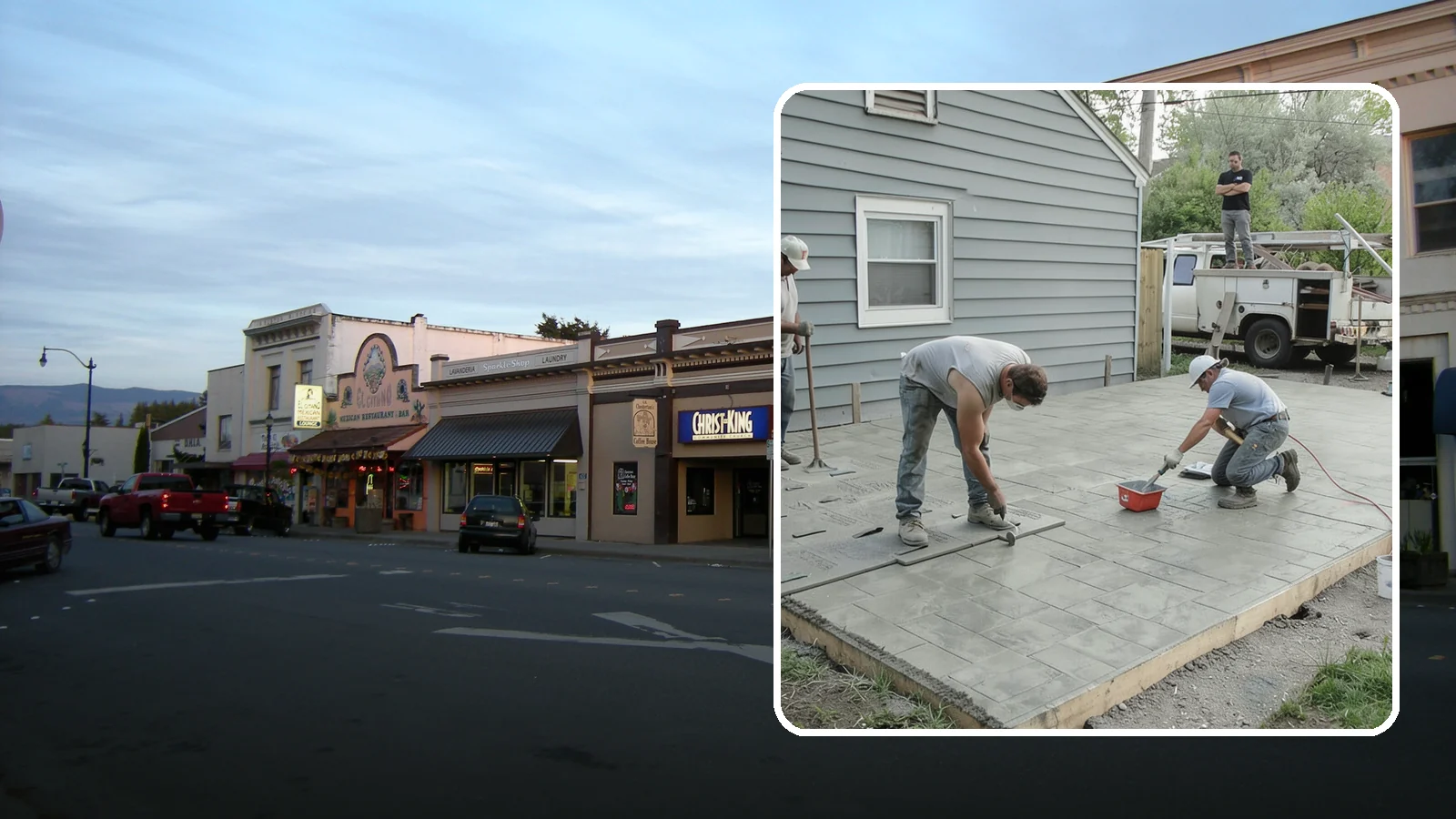 Stamped Concrete Patio in Burlington, Skagit County, WA - Stamped concrete patio installation that mimics stone or brick at a fraction of the cost.