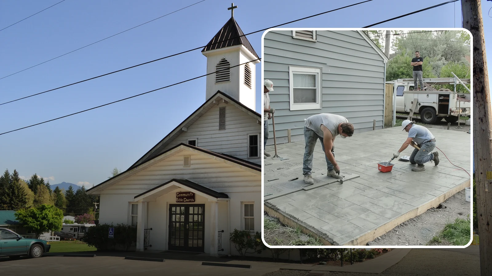 Stamped Concrete Patio in Concrete, Skagit County, WA - Stamped concrete patio installation that mimics stone or brick at a fraction of the cost.