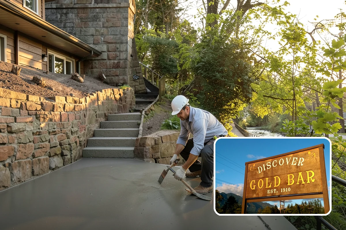 Stamped Concrete Patio in Gold Bar, Snohomish County, WA - Upscale stone or brick look for less