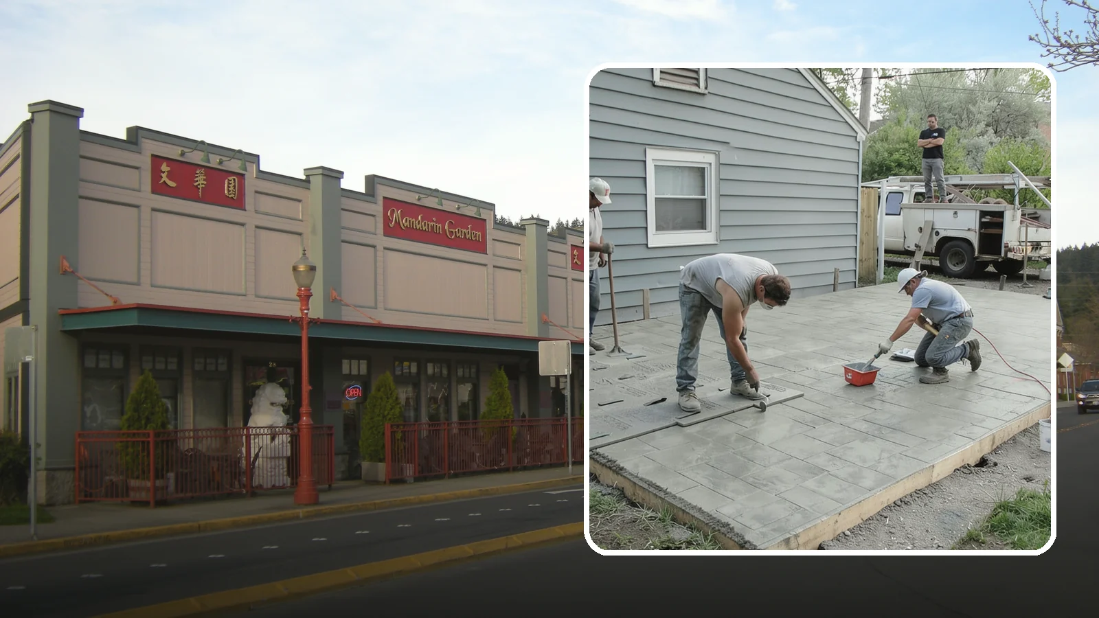 Stamped Concrete Patio in Issaquah, King County, WA - Stamped concrete patio installation that mimics stone or brick at a fraction of the cost.