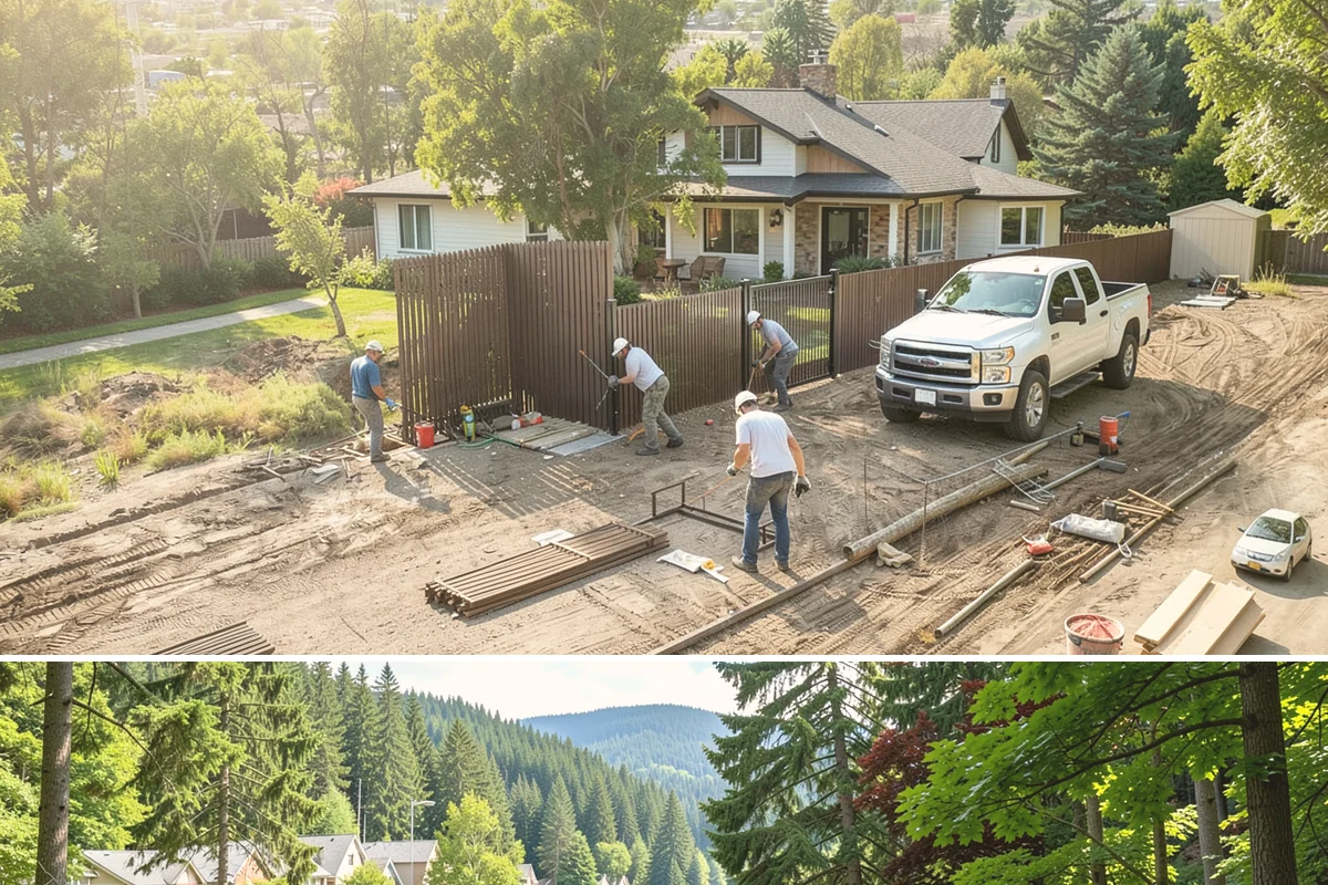 Stamped Concrete Patio in Lake Forest Park, King County, WA - Warm, dry summer conditions are necessary for stamping, coloring, and sealing to set correctly.