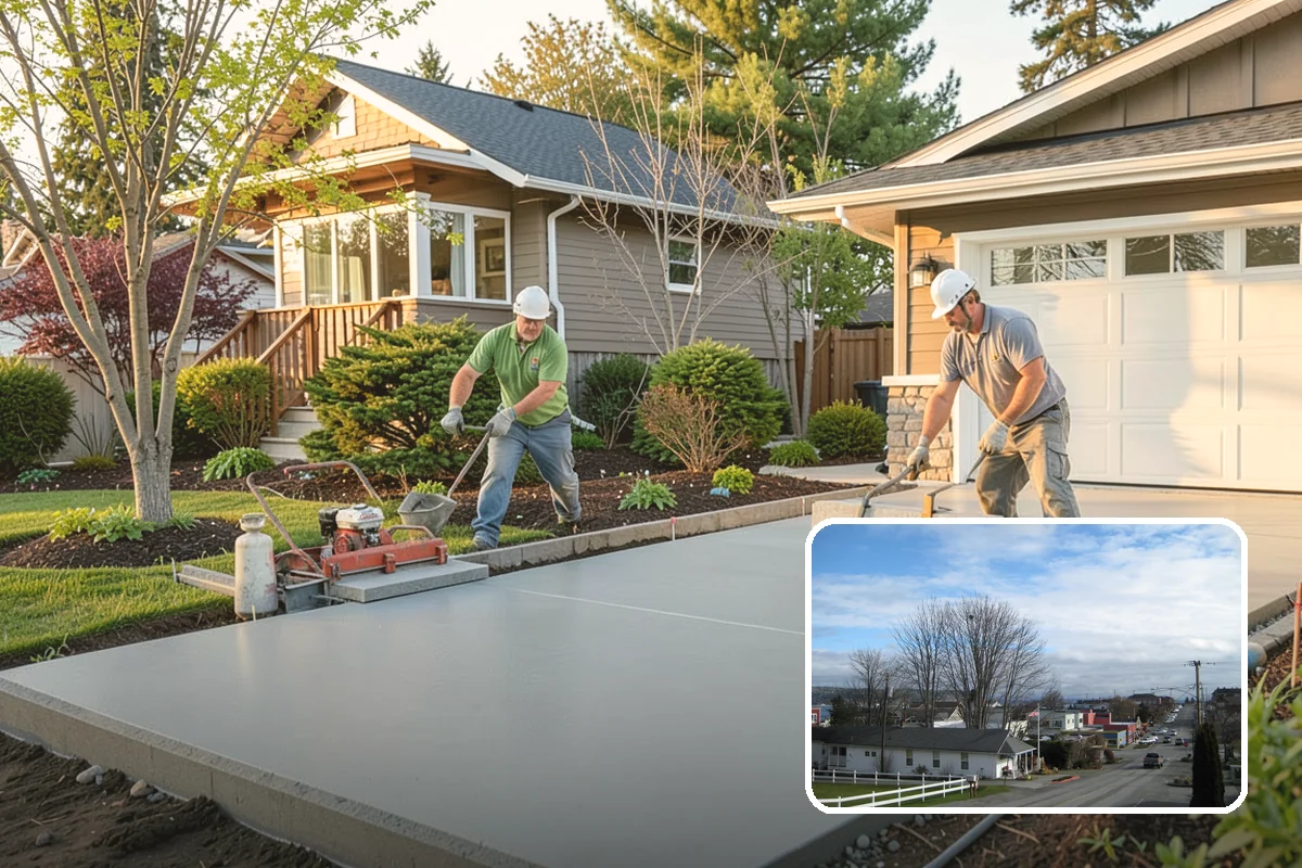 Stamped Concrete Patio in Langley, Island County, WA - Upscale stone or brick look for less