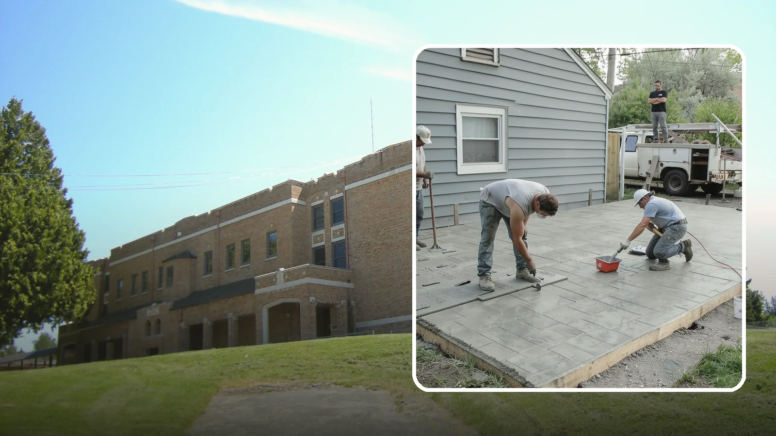 Stamped Concrete Patio in Maple Valley, King County, WA - Stamped concrete patio installation that mimics stone or brick at a fraction of the cost.
