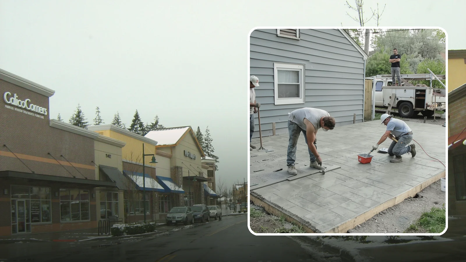 Stamped Concrete Patio in Mill Creek, Snohomish County, WA - Stamped concrete patio installation that mimics stone or brick at a fraction of the cost.