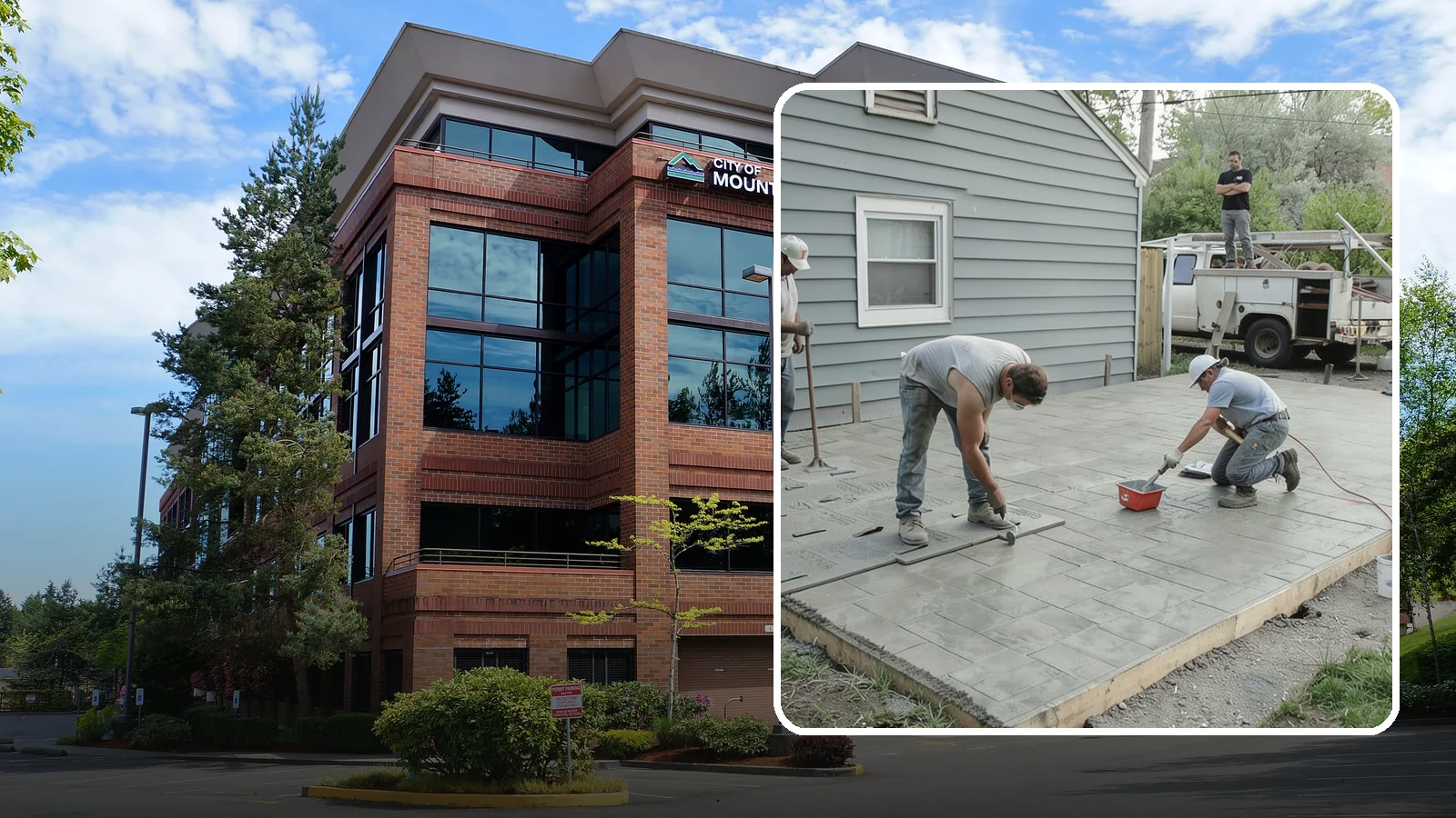 Stamped Concrete Patio in Mountlake Terrace, Snohomish County, WA - Stamped concrete patio installation that mimics stone or brick at a fraction of the cost.