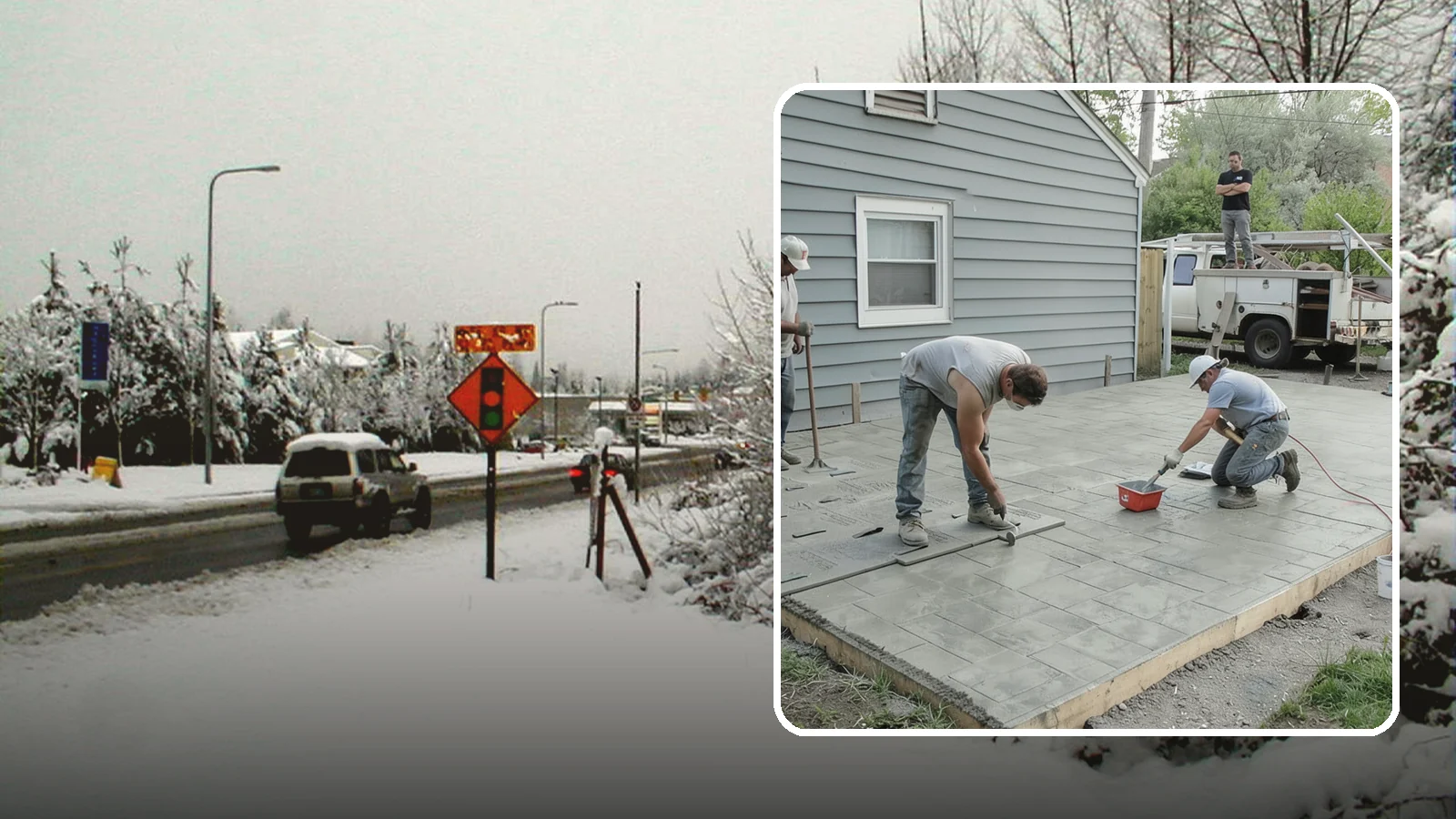 Stamped Concrete Patio in Newcastle, King County, WA - Stamped concrete patio installation that mimics stone or brick at a fraction of the cost.