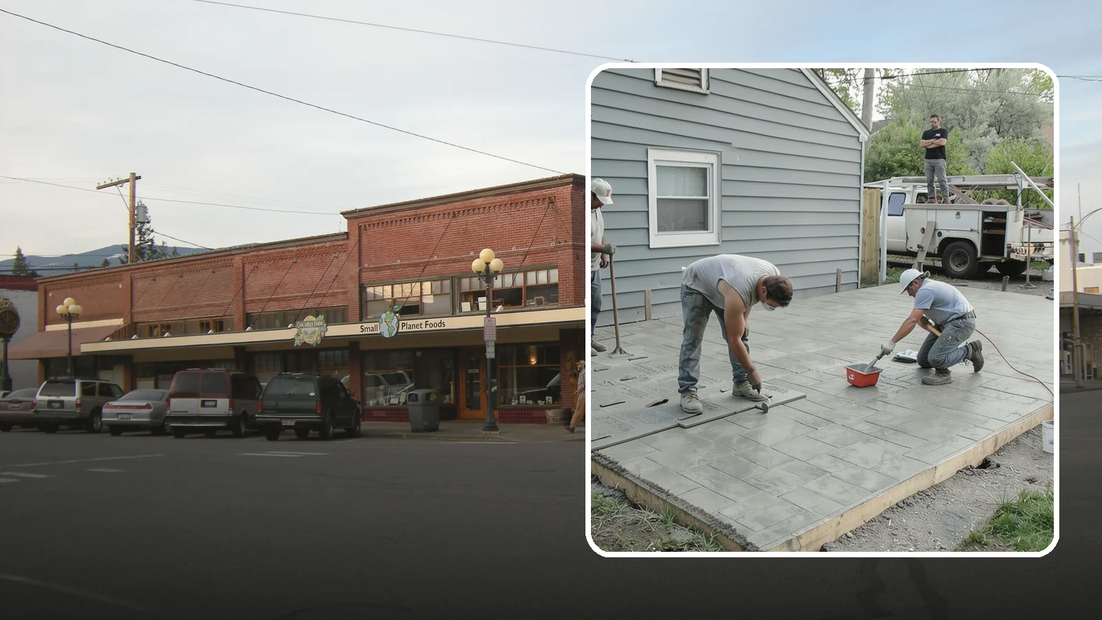 Stamped Concrete Patio in Sedro-Woolley, Skagit County, WA - Stamped concrete patio installation that mimics stone or brick at a fraction of the cost.