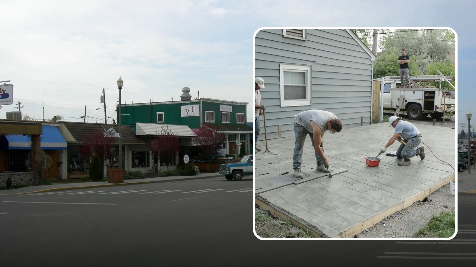 Stamped Concrete Patio in Stanwood, Snohomish County, WA - Stamped concrete patio installation that mimics stone or brick at a fraction of the cost.