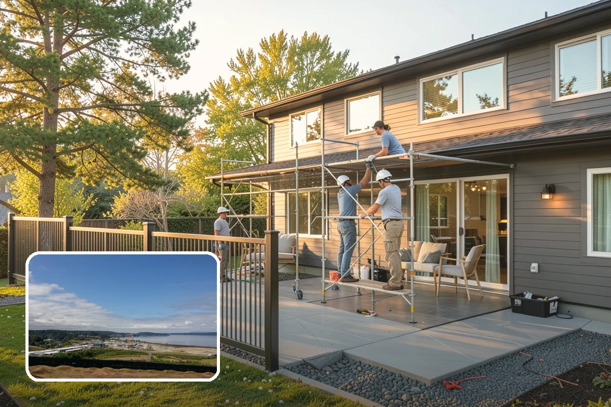 Stamped Concrete Patio in University Place, Pierce County, WA - Upscale stone or brick look for less