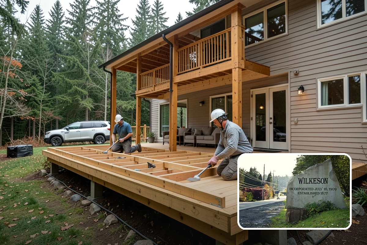 Stamped Concrete Patio in Wilkeson, Pierce County, WA - Upscale stone or brick look for less