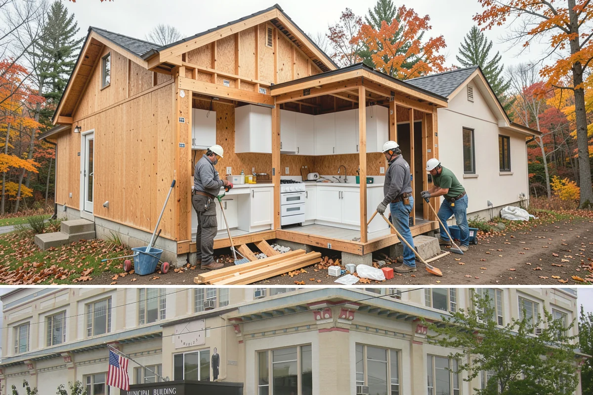 Steam Room Construction in Anacortes, Skagit County, WA - Steam room construction is fully interior and can proceed in any season regardless of outdoor weather.
