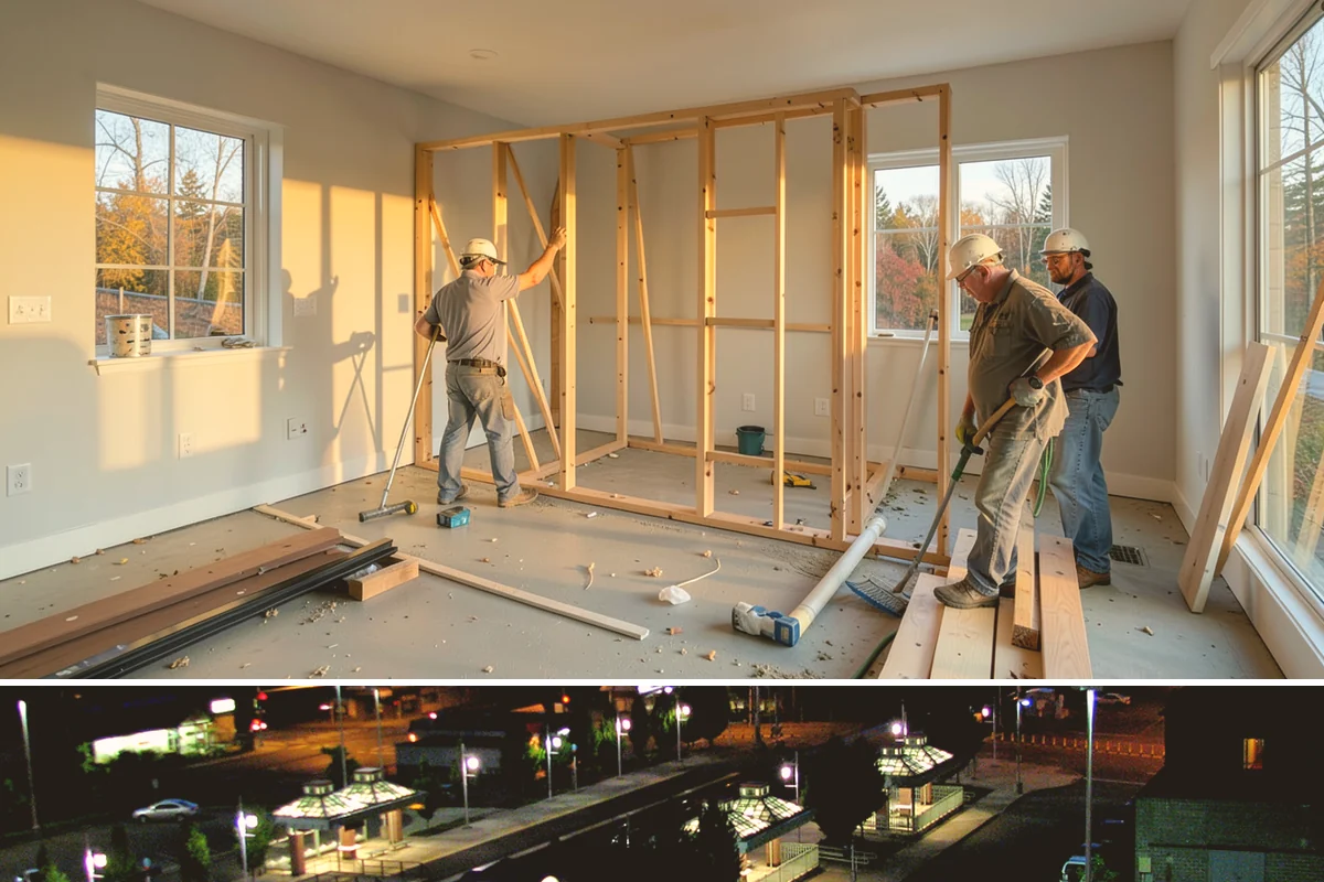Steam Room Construction in Auburn, King County, WA - Steam room construction is fully interior and can proceed in any season regardless of outdoor weather.