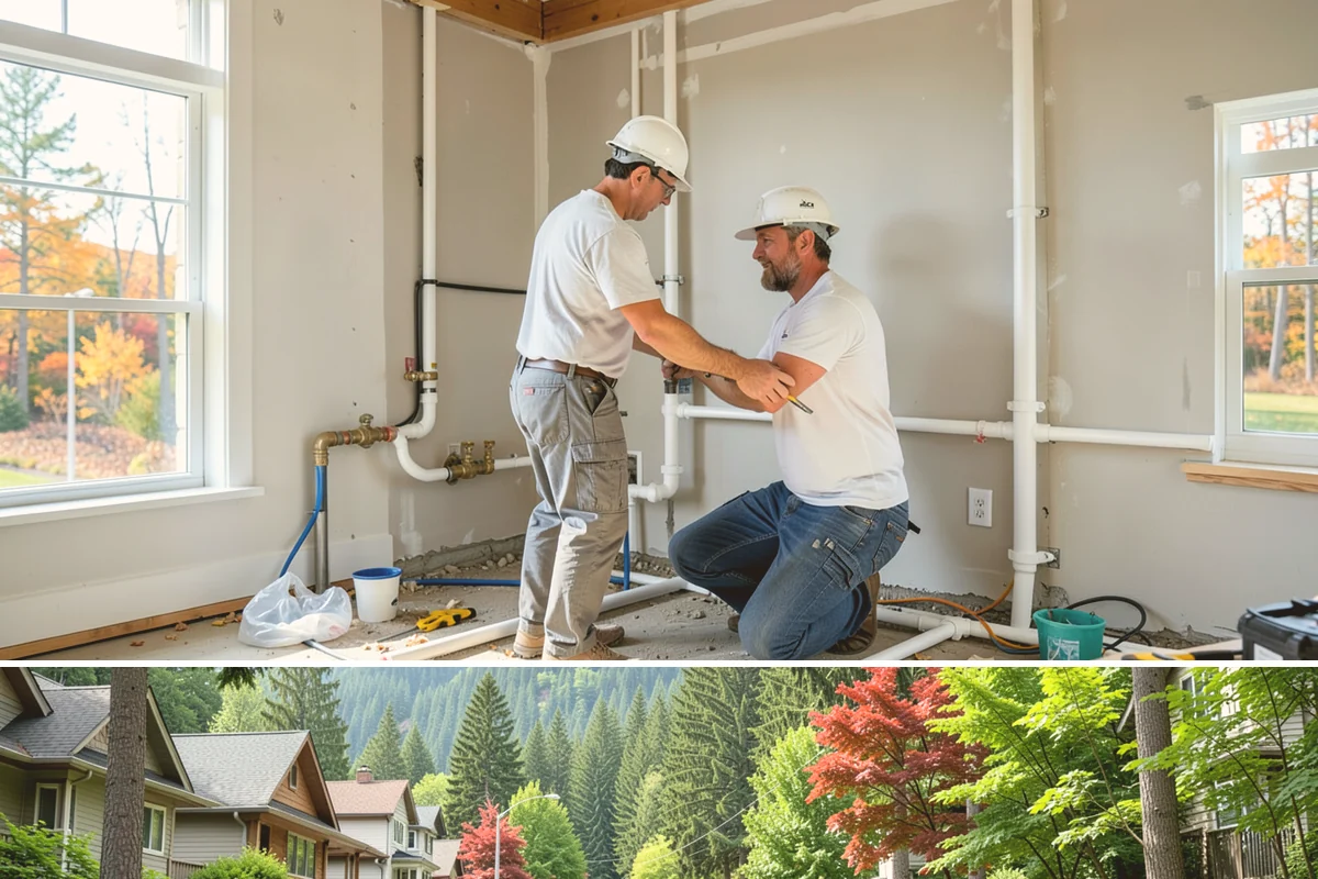 Steam Room Construction in Darrington, Snohomish County, WA - Steam room construction is fully interior and can proceed in any season regardless of outdoor weather.