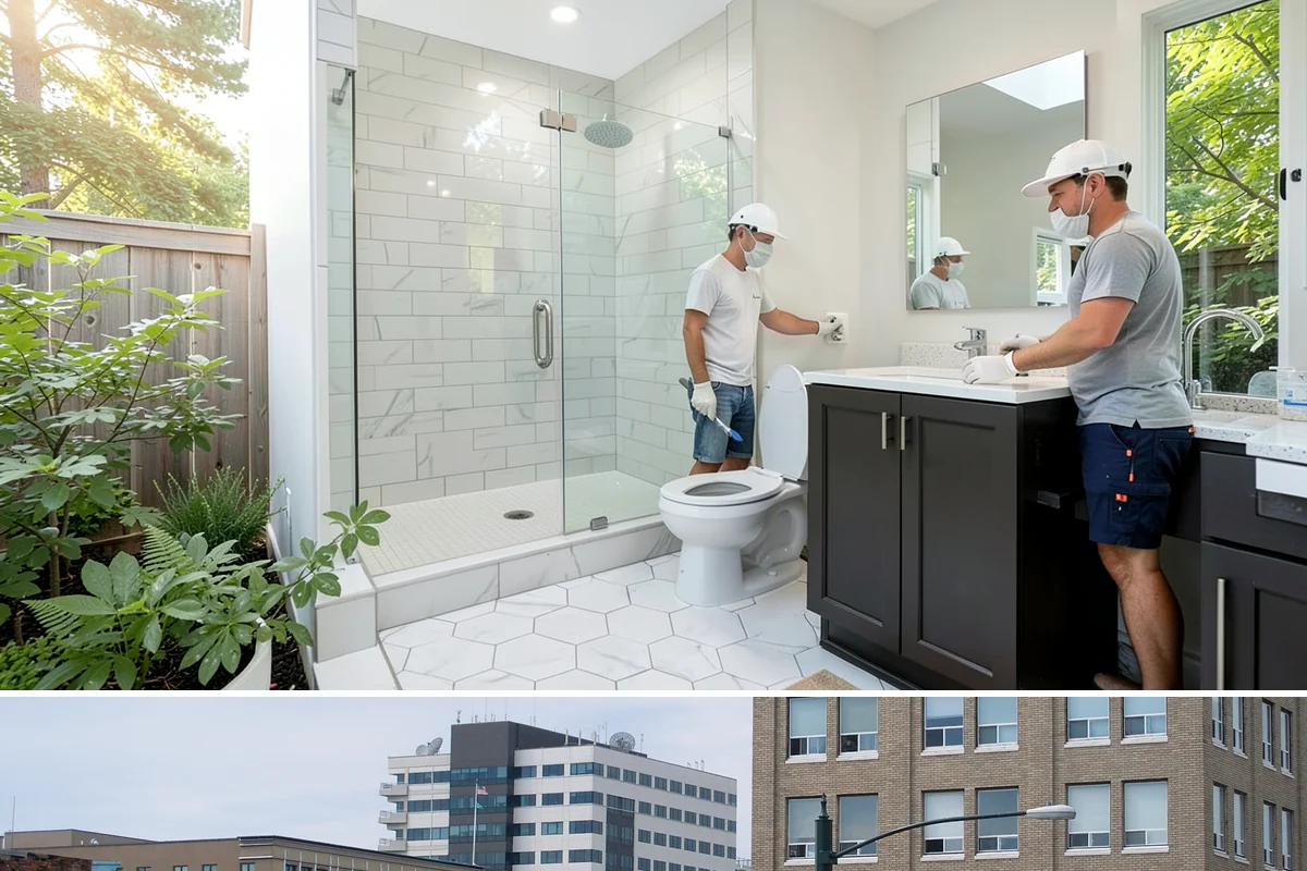 Steam Room Construction in Everett, Snohomish County, WA - Steam room construction is fully interior and can proceed in any season regardless of outdoor weather.