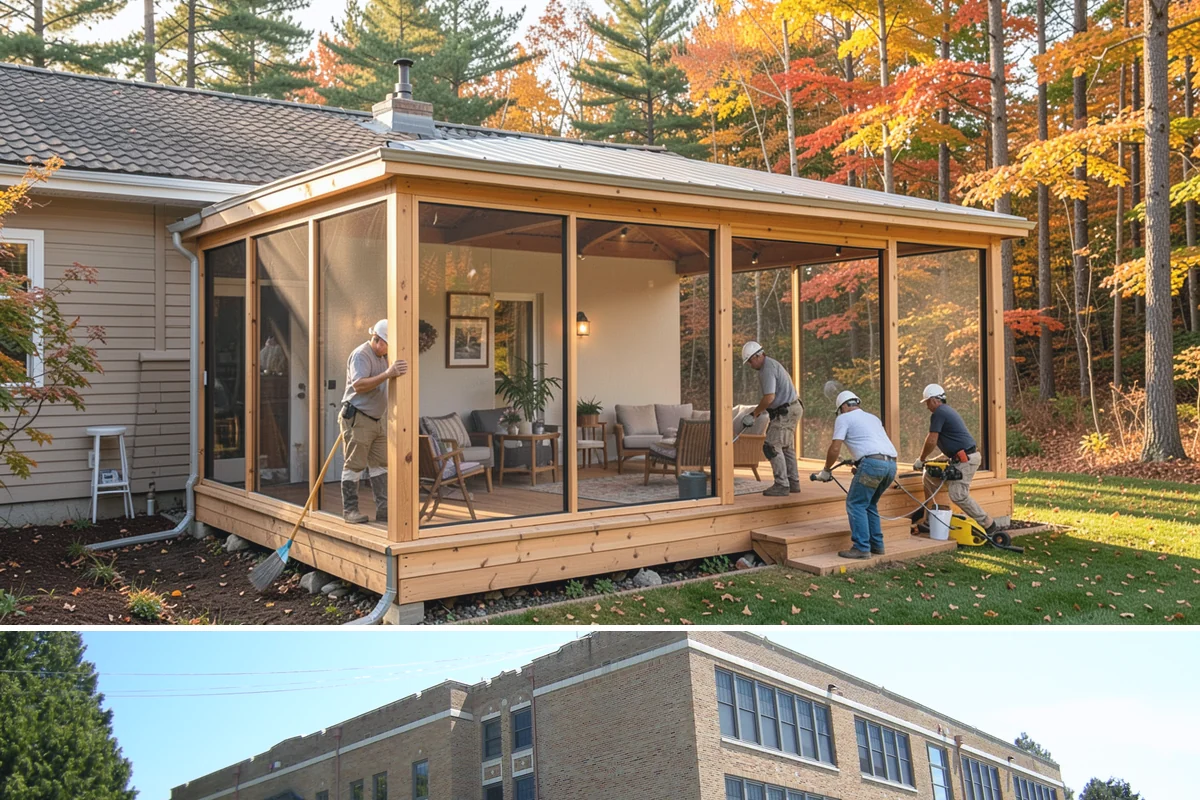 Steam Room Construction in Maple Valley, King County, WA - Steam room construction is fully interior and can proceed in any season regardless of outdoor weather.