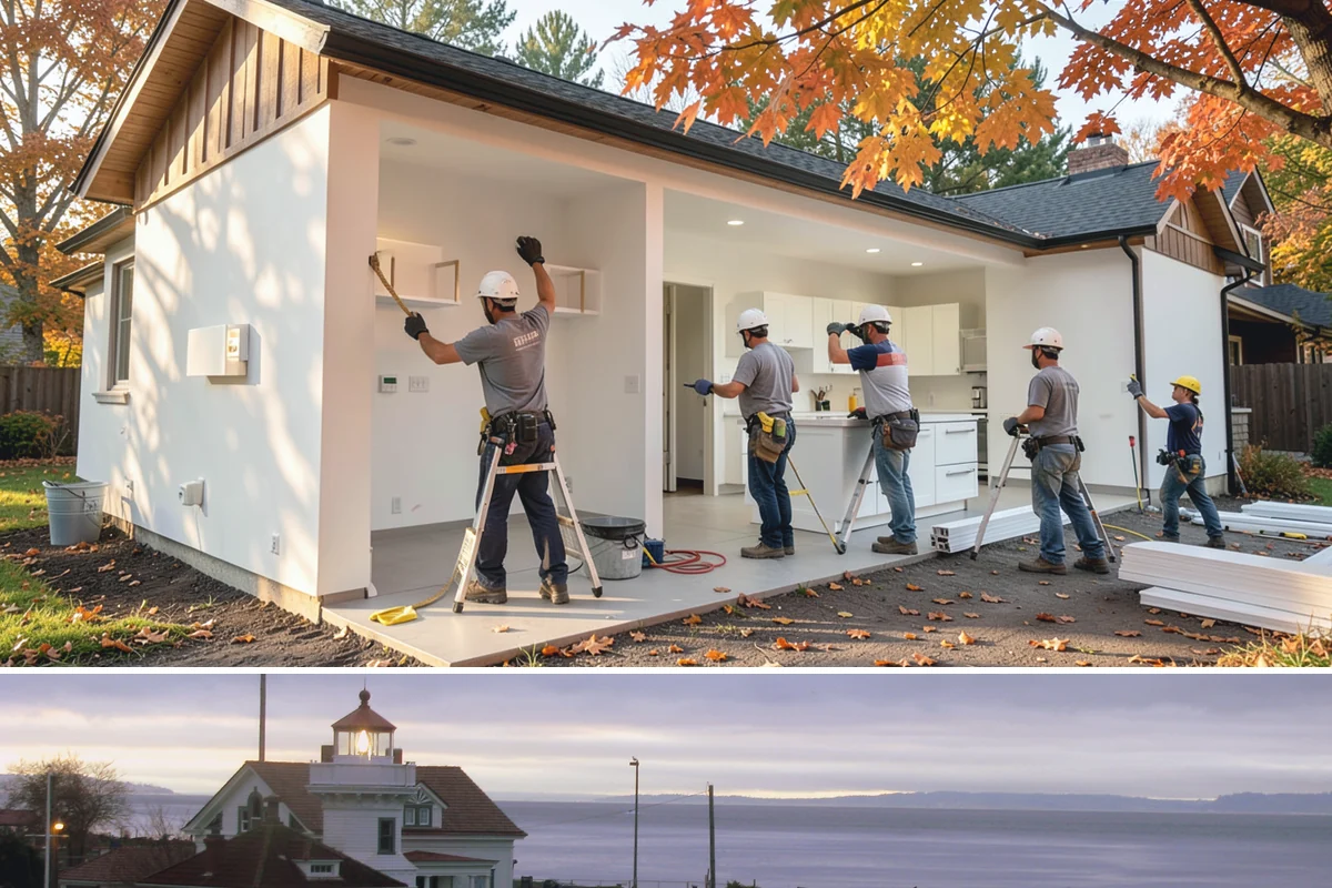 Steam Room Construction in Mukilteo, Snohomish County, WA - Steam room construction is fully interior and can proceed in any season regardless of outdoor weather.