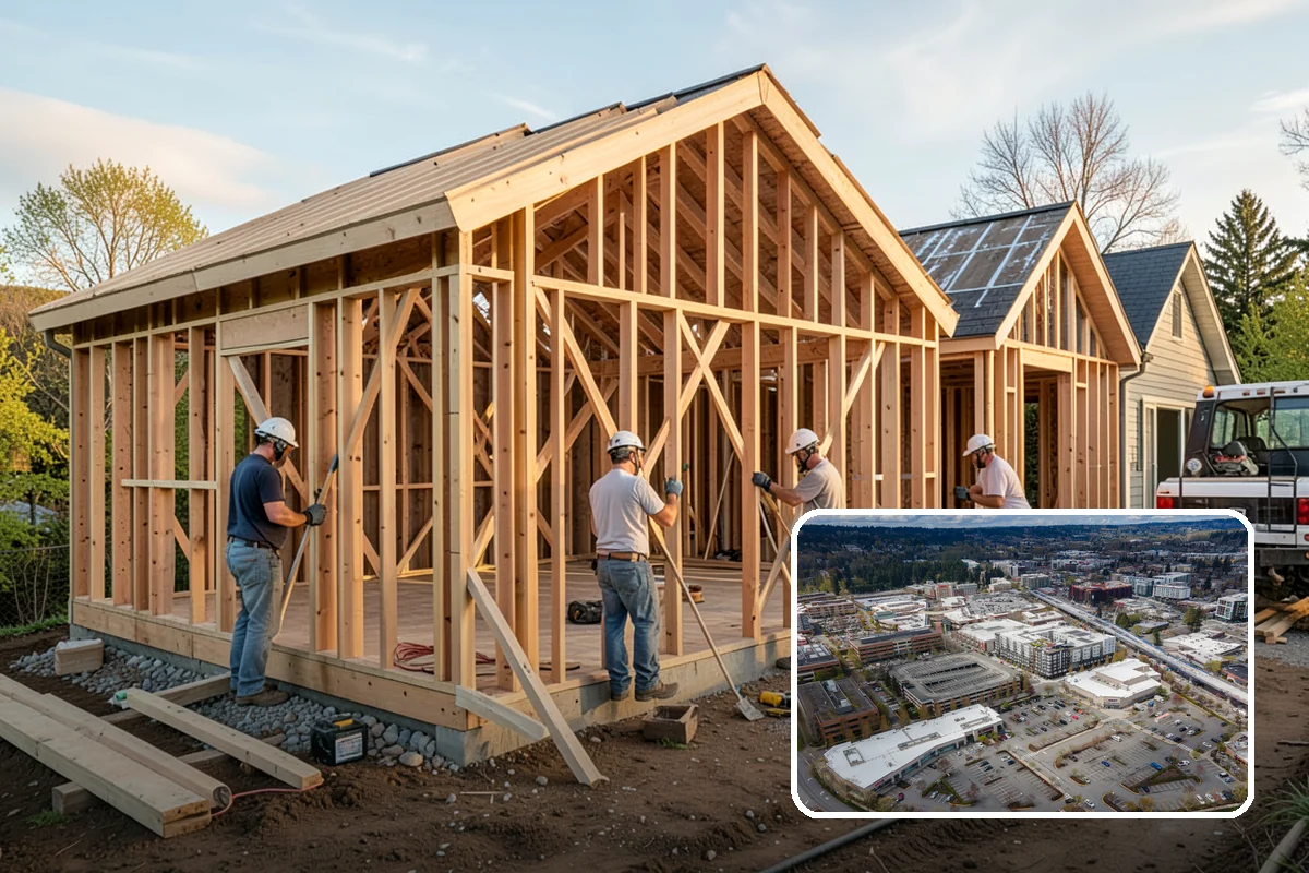 Steel Framing in Redmond, King County, WA - Long clear spans without intermediate posts