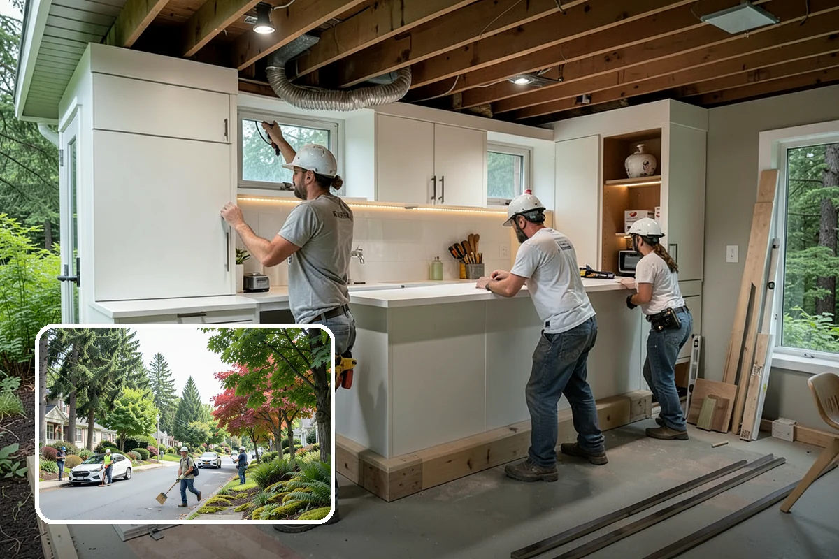 Stem Wall Construction in Beaux Arts Village, King County, WA - Framing lifted safely above wet grade and standing water