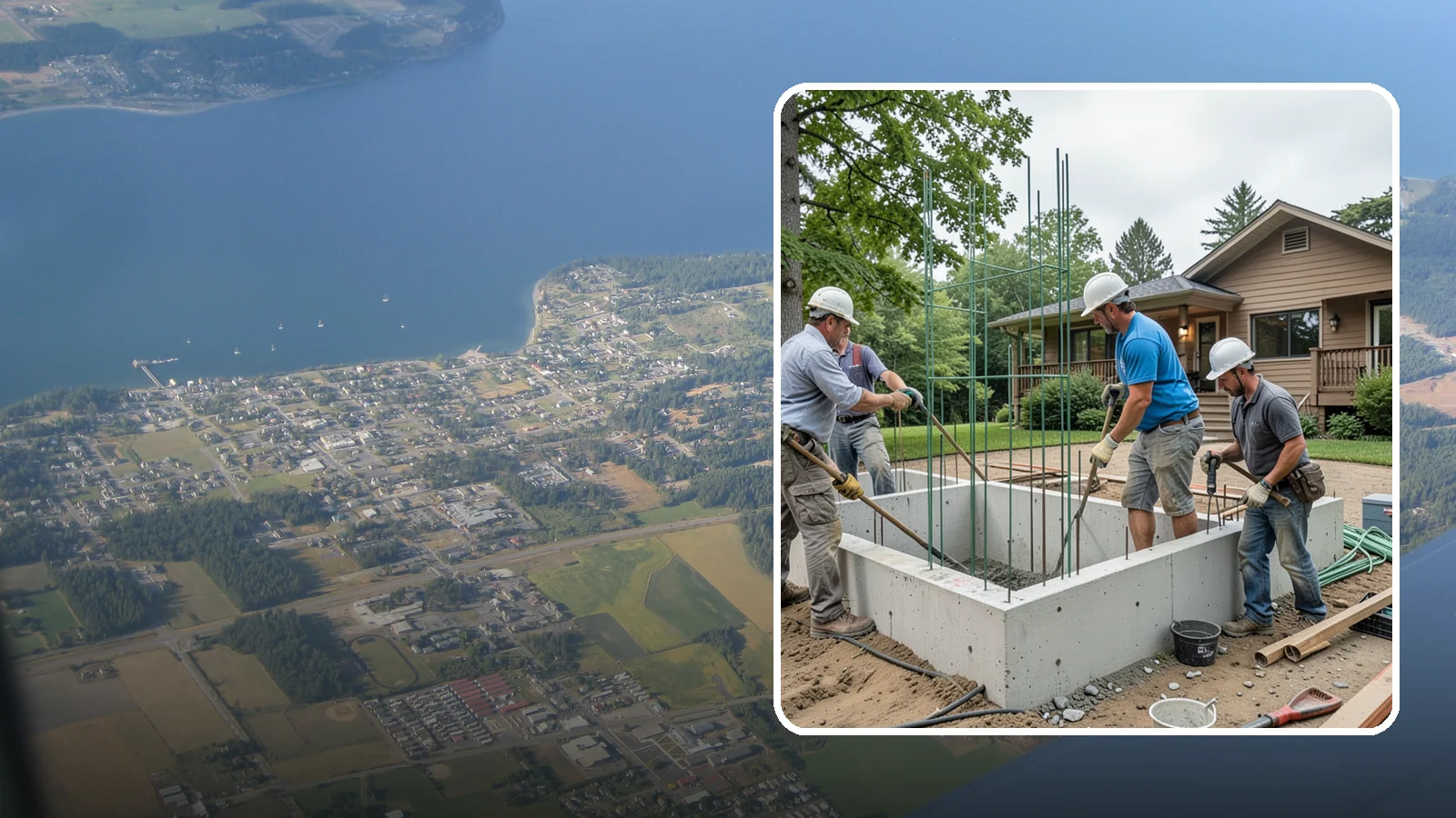 Stem Wall Construction in Coupeville, Island County, WA - We build reinforced stem walls that carry your home from the footing up to the framed floor above.