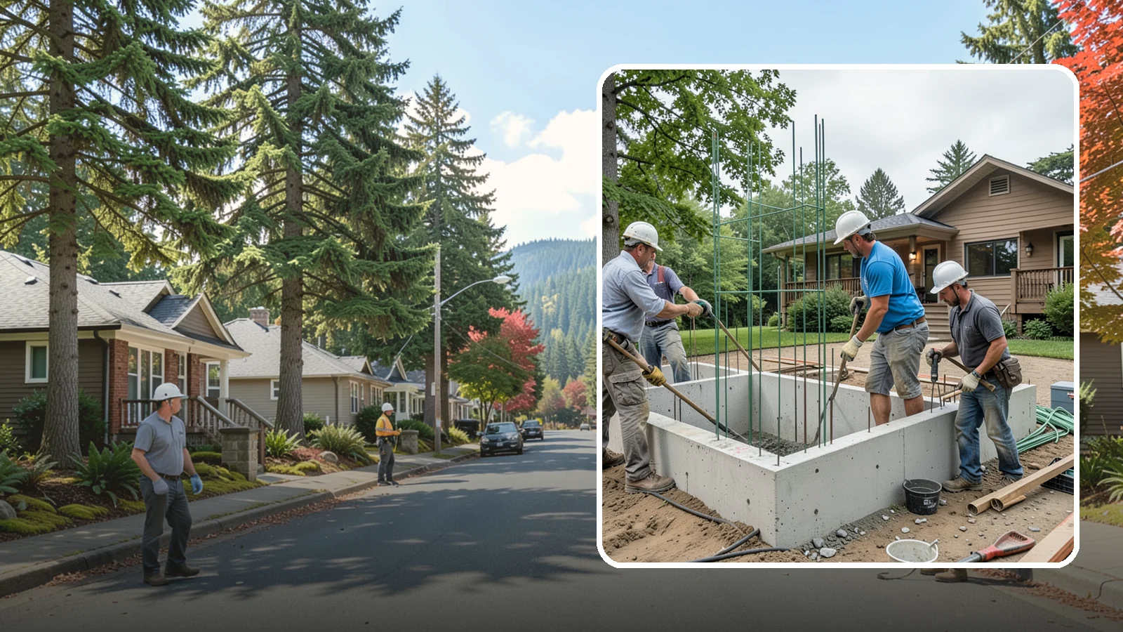 Stem Wall Construction in Hunts Point, King County, WA - We build reinforced stem walls that carry your home from the footing up to the framed floor above.