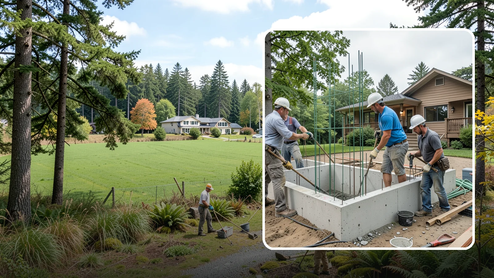Stem Wall Construction in Lyman, Skagit County, WA - We build reinforced stem walls that carry your home from the footing up to the framed floor above.