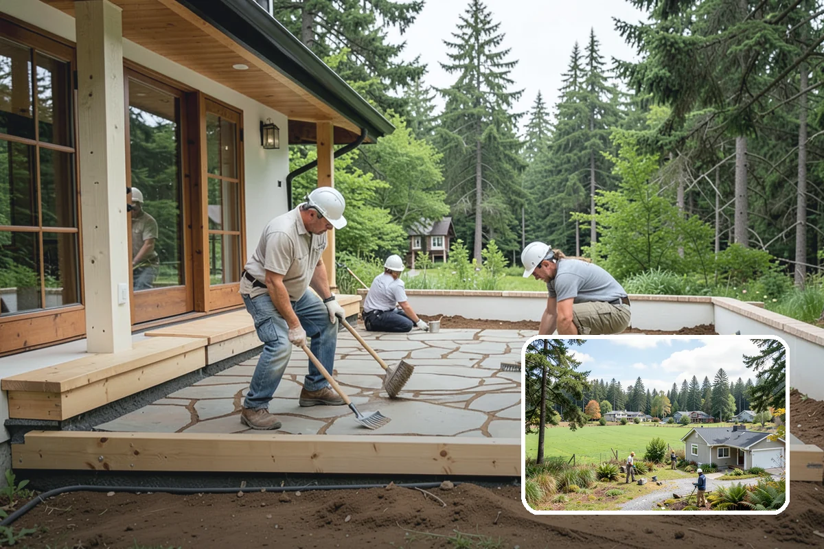 Stem Wall Construction in Lyman, Skagit County, WA - Framing lifted safely above wet grade and standing water